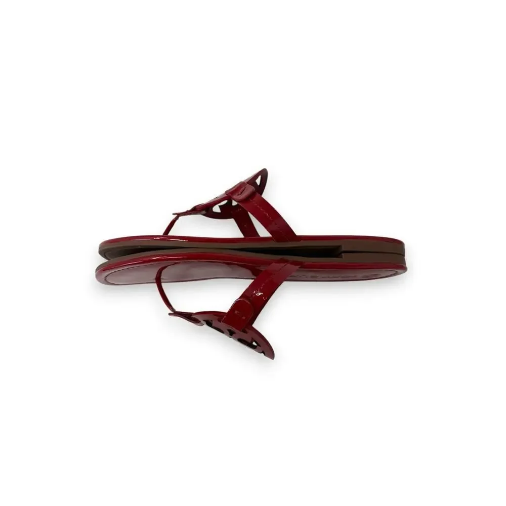 Tory Burch Patent Leather Miller Sandal Deep Red 9 Women’s